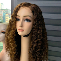 Perruque Lace Closure en Cheveux Naturels Vietnamiens Remy SDD Longs Bouclés de Qualité Supérieure, 100g, Couleur Noir Brun, Vente en Gros