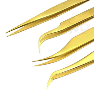 Pince à épiler en acier inoxydable couleur or, la plus vendue, kit d'extension de cils, outils de maquillage, pince à épiler - Product Image 5