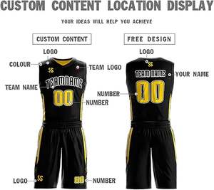 Uniformes de basket-ball en gros de haute qualité OEM respirant à séchage rapide 100% polyester sans manches noms d'équipe personnalisés basket-ball - Product Image 3