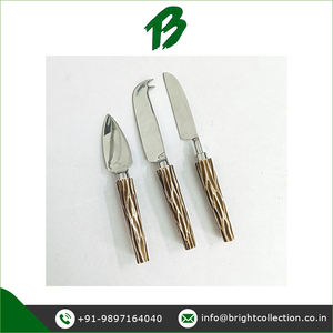 Le meilleur fournisseur indien d'acier inoxydable de haute qualité pour mariage avec poignée en résine antique vintage, ensemble de trois pièces pour couper le fromage - Product Image 2