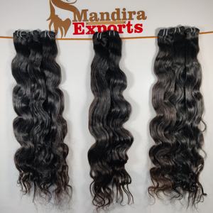 Extensiones de cabello humano Remy Shine Black Young Virgin Indian Temple, proveedor de extensiones de cabello humano Bodywave Natural Wave Natural Bundle, 100% - Product Image 5