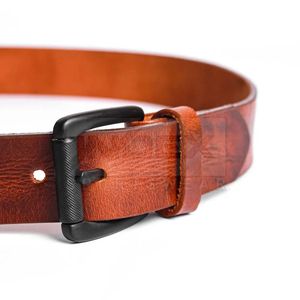Cinturón Casual de Cuero Genuino INDEX, Hebilla de Metal, Diseño Duradero, Color Sólido, Moldeado en una Sola Pieza - Product Image 5