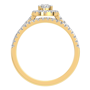 Anillo de Bodas de Lujo para Mujer, Oro Sólido de 9K, Oro Amarillo y Blanco, Corte Ovalado, 1 Quilate, Claridad VS, Color EF, Diamante Cultivado en Laboratorio, 51 Lados - Product Image 5