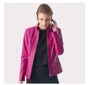 Rose vif femmes 2026 modèle vêtements pour femmes veste en cuir nouvelle mode hommes veste en cuir coupe-vent veste en cuir 2025 - Product Image 5