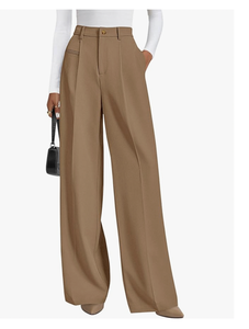 Pantalon palazzo élégant taille haute pour femmes, pantalon large décontracté pour le travail, pantalon de bureau professionnel, taille plus, nouveauté - Product Image 3