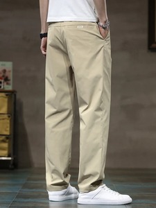 Summer <b>Men's</b> <b>Pants</b> Large Size Straight Fit Big Sizes 5XL Straight Wide Leg Cotton breathable <b>black</b> <b>Pants</b> <b>Work</b> Vintage Trousers - Product Image 4