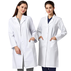 Uniforme médico profesional para mujer, bata de laboratorio blanca Unisex, manga larga, buen precio, bata de médico para uso hospitalario, uniformes - Product Image 3
