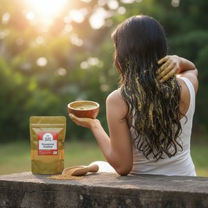 Poudre capillaire au fenugrec Glee Impex 50g, soin capillaire naturel à base de plantes, lavable, pour la force, la croissance et la nutrition - Product Image 4