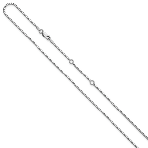 Bracelet chaîne et maillons ajustable Leslie's SS plaqué rhodium 1,4 mm, style boîte 1in+1in, tendance - Product Image 2