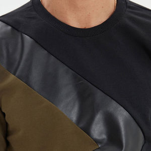 OEM hombres 100% algodón pesado polar sudadera cómoda cuello redondo térmico para el invierno patrón sólido liso teñido sudadera - Product Image 6