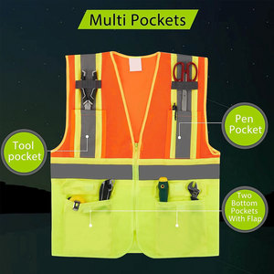 High Visible Reflective Protective Workwear <b>Vest</b> Breathable Outdoor <b>Utility</b> Tool <b>Vest</b> with OEM Customizable Options - Product Image 3