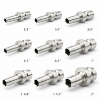 Conector Rápido de Acero Inoxidable con Espiga para Manguera de 1/2 pulgada (JTSP-12PH), L70mm, para Agua/Aceite/Aire/Vapor/Químicos, NBR/FKM/EPDM/FFKM