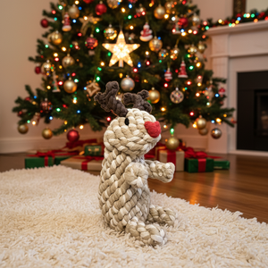 Jouets classiques de Noël en forme de cerf pour animaux de compagnie, jouets couineurs écologiques pour chiens et chats, durables, luxueux, originaux, mignons, dessins animés pour jouer - Product Image 2