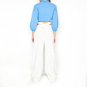 Dernier design, vente en gros, couleur personnalisée, toutes tailles, pantalon de survêtement évasé, streetwear, surdimensionné, pour femmes, écologique - Product Image 5