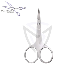 Mini ciseaux de beauté en acier inoxydable incurvés, pointe arrondie sécurisée pour la coupe des sourcils, des poils du visage, coupe lisse, soin personnel - Product Image 1