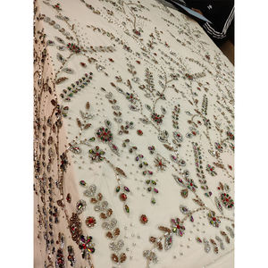 Tissu perlé fait main de haute qualité pour les femmes robe de soirée robe de soirée et robe de mariée tissu - Product Image 3