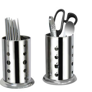 Excellent Silver Metal Cutlery Holder Square Shape <b>Utensil</b> Caddy Flatware Organizer For Countertop Dining Storage Holder - Product Image 4