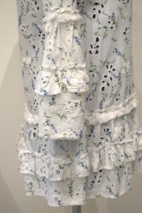 Vestido elegante de verano para mujer Twilight Haze algodón Schiffli estampado Floral detalle de encaje silueta recta botón imperio dulce - Product Image 5