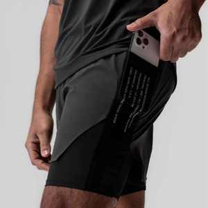 Male 2 in 1 Running <b>Shorts</b> Breathable Lightweight Gym Yoga <b>Shorts</b> Quick Dry <b>Towel</b> Loop comfort Elastic Waistband Athletic <b>Shorts</b> - Product Image 4
