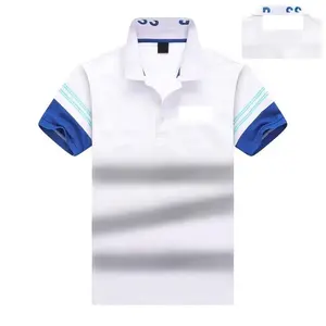 남자의 단색 프로모션 폴로 티셔츠 로고 100 폴리 에스터 t 셔츠