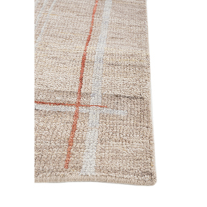 พรมขนสัตว์ถักมือสีน้ำตาลเบจ Blythe สไตล์อัฟกัน โบโฮ รูปทรงสี่เหลี่ยมผืนผ้า สำหรับตกแต่งบ้าน ห้องนั่งเล่น ลวดลายแบบนามธรรม สำหรับห้องโถง-LSEA-1030 - Product Image 4