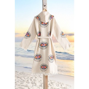 Peignoir à capuche Varol Organic 100% coton, robe de plage décontractée pour l'été - Eye - Product Image 3