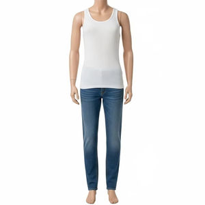 Débardeurs en maille anti-rétrécissement à col rond, matière douce en polyester et coton, respirants, pour le quotidien, la salle de sport, l'entraînement sportif - Product Image 1