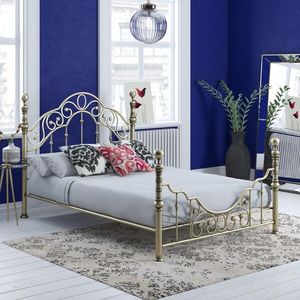 Cadre de lit en laiton de qualité supérieure pour chambre à coucher king size offrant un soutien solide, un look élégant, une finition durable et un confort raffiné - Product Image 4