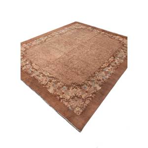 Tapis en laine noués à la main Aalam, motif floral et abstrait rouge et orange, 9x12 rectangulaire, pour entrée et salon Pae-5929 - Product Image 2