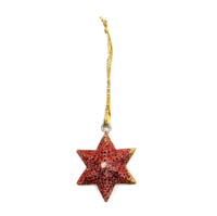 Ornement suspendu étoile à paillettes argentées pour décoration d'arbre de Noël avec ruban blanc pièce de décoration de maison de vacances scintillante