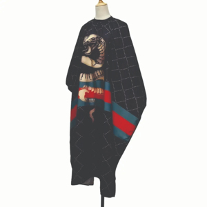 Cape de salon de coiffure professionnelle de grande taille avec fermeture à pression, en polyester confortable, accessoires et outils de coupe de cheveux - Product Image 2