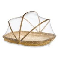 Best verkochte handgeweven bamboe rieten ecologische voedselafdekking fruitmand gaasnet stofdicht picknick fruit brood tent dienblad dagelijks
