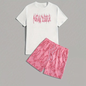 Wholesale Summer New Men Casual Shorts <b>Sets</b> Short Sleeve T Shirt Shorts Solid Tracksuit <b>Set</b> Men's Clothing 2 Pieces <b>Sets</b> - Product Image 1