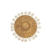 Napperon/Sous-plat de table en jonc de mer fait main, forme irrégulière, écologique, couleur et taille personnalisables, design moderne pour