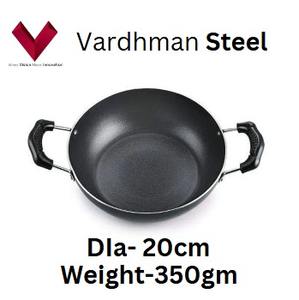 Venta al por mayor de sartenes antiadherentes de doble capa de hierro clásico Kadhai, función sostenible, asas de acero inoxidable, hierro fundido, vidrio y plástico - Product Image 5