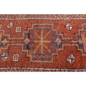 Turkish Rug, <b>Runner</b> 2.8x11.5 ft Vintage Rug, <b>Red</b> Persian Wool Rug - Product Image 5