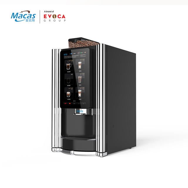 MACAS Commercial Grade 15.6-Inch Touch Screen Smart IoT Espresso Coffee Machine 220V CE Certified WiFi RJ-45 9 Bar Pressure