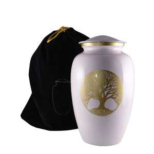 Small Aluminum Modern Decorative Keepsake Urn for Women with Rose Design Stand Gift Box & <b>Velvet</b> <b>Bag</b>-Mini Memorial Heart Urn - Product Image 2