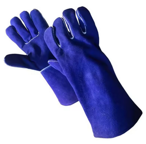 Gants de soudage en cuir de peau de vache bleue de haute qualité gants de sécurité à écran tactile résistants à la chaleur ignifuges durables anti-coupure - Product Image 1
