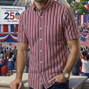 T-shirt à manches courtes imprimé Aigle, édition Spéciale 250e Anniversaire des États-Unis du 4 juillet 2026, Thème Révolution et Créateur Constitutionnel, pour l'été - Product Image 6