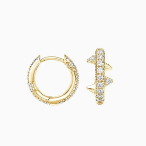 Pendientes de Diamantes Cultivados en Laboratorio de Oro de 18K de Excelente Calidad y Corte Brillante |   Joyería Moderna para Mujer con Baño de Rodio y Certificación IGI - Product Image 2