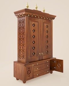 Large Wooden Pooja <b>Mandir</b> Handmade Temple Cabinet Traditional Indian Prayer Unit For Home Hotel Living Room KA1014 - Product Image 5