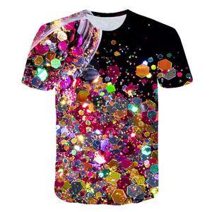 Vente en gros, impression par sublimation tricotée personnalisée, t-shirt de Noël en coton de taille européenne, blanc et noir, conçu sur mesure - Product Image 4