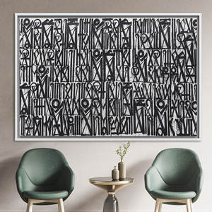 Urban Graffiti <b>Canvas</b> Print: Modern Street Art for Home Decor,1P:White <b>Framed</b> - Product Image 1