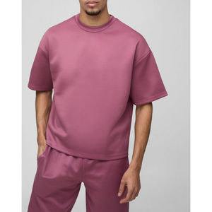 Conjunto de pantalones cortos informales para hombre, novedad de verano al por mayor, conjuntos de 2 piezas, Camiseta con hombros caídos, pantalones cortos de manga corta con cordón estampados - Product Image 2