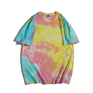 2026 nueva venta al por mayor logotipo personalizado Casual hombres Tie Dye camiseta de alta calidad 100% tela de algodón diseño liso para pedidos al por mayor - Product Image 5