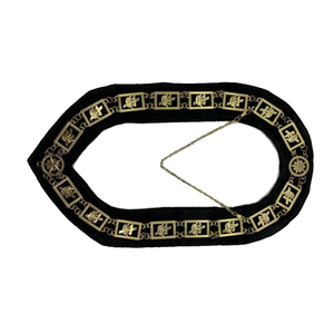 Oficiales Aliados Grados masónicos Collar de Oficial Oro Moire Masonic Regalia Craft Oficiales Collar de cadena/masónico y masón libre - Product Image 6