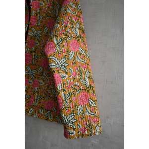 Chaqueta Acolchada de Algodón con Estampado Floral, Tejida, Ecológica, Hecha a Mano, Cálida, de Manga Larga, con Botones, Estilo Étnico, para Invierno, al por Mayor - Product Image 2