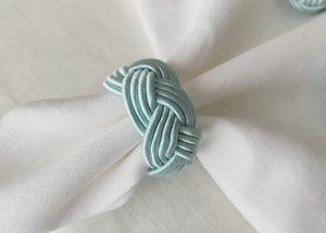 Rond de serviette en corde, porte-serviette bleu turquoise, rond de serviette tête turque, rond de serviette Rustik - Product Image 2