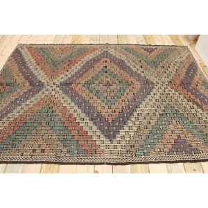 Alfombra Vintage de 6x8.5 pies (184x260 cm), Alfombra Turca Azul con Diseño Floral - Product Image 2